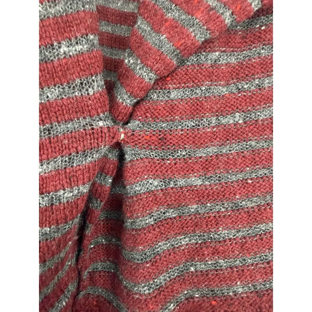 Free People Long Red Stripped Duster Cardigan Size M